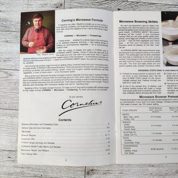 Corning Microwave Cookware Use & Care with Recipe Ideas Vtg Booklet VERY GOOD - Picture 11 of 13